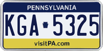 PA license plate KGA5325