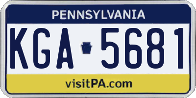 PA license plate KGA5681