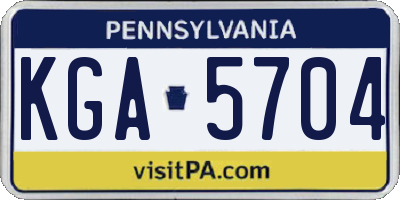 PA license plate KGA5704