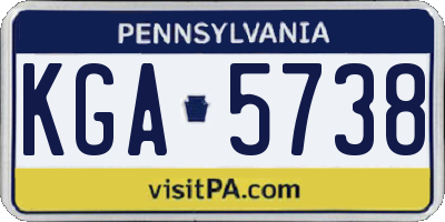 PA license plate KGA5738
