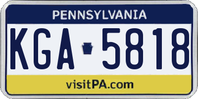 PA license plate KGA5818