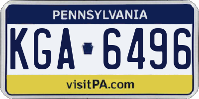 PA license plate KGA6496