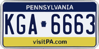 PA license plate KGA6663