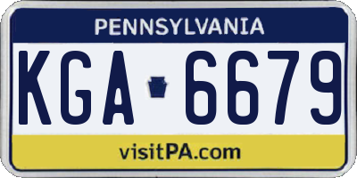 PA license plate KGA6679