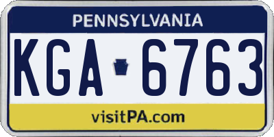 PA license plate KGA6763
