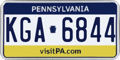 PA license plate KGA6844