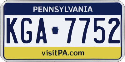 PA license plate KGA7752