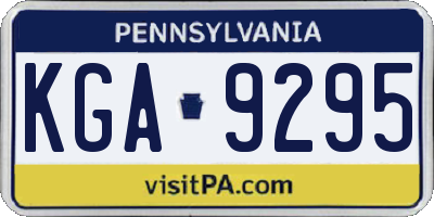 PA license plate KGA9295