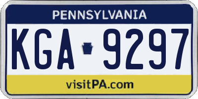 PA license plate KGA9297