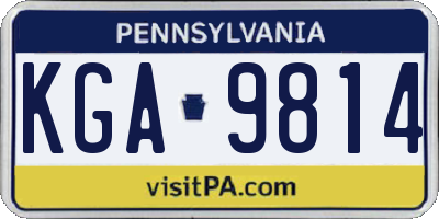 PA license plate KGA9814