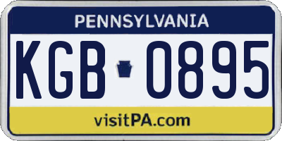 PA license plate KGB0895