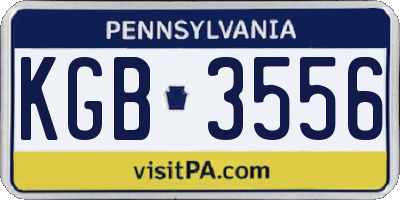 PA license plate KGB3556