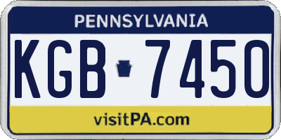 PA license plate KGB7450