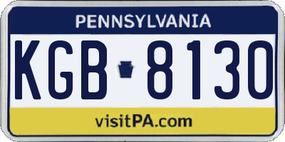 PA license plate KGB8130