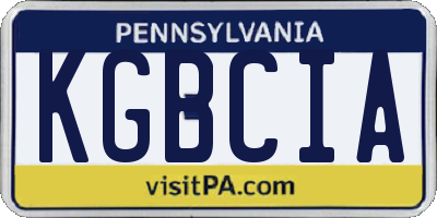 PA license plate KGBCIA