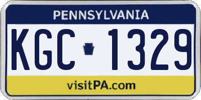 PA license plate KGC1329