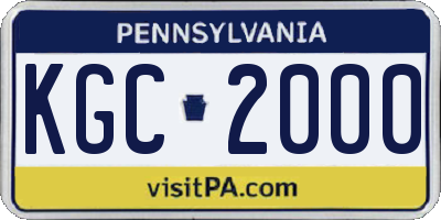 PA license plate KGC2000