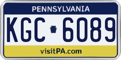 PA license plate KGC6089