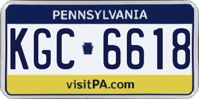 PA license plate KGC6618