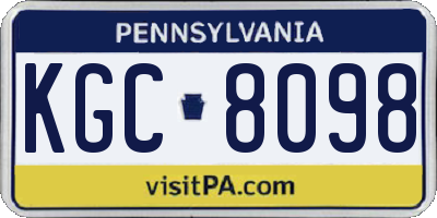 PA license plate KGC8098