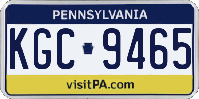 PA license plate KGC9465