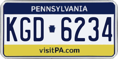 PA license plate KGD6234