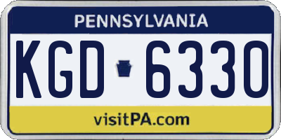 PA license plate KGD6330