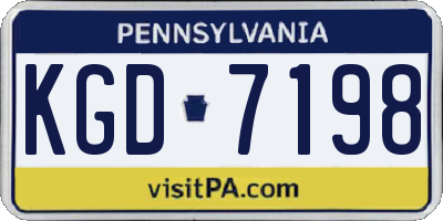 PA license plate KGD7198