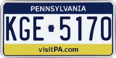 PA license plate KGE5170