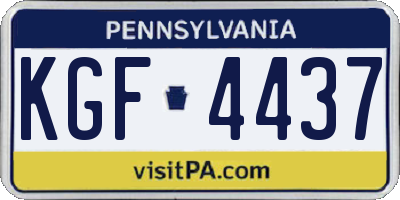 PA license plate KGF4437