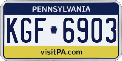 PA license plate KGF6903
