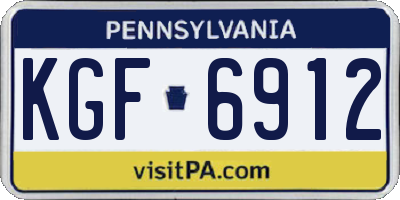 PA license plate KGF6912