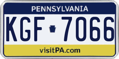 PA license plate KGF7066
