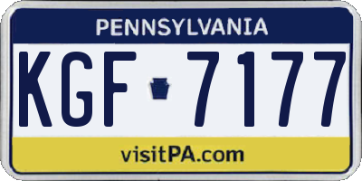 PA license plate KGF7177