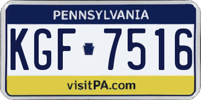 PA license plate KGF7516