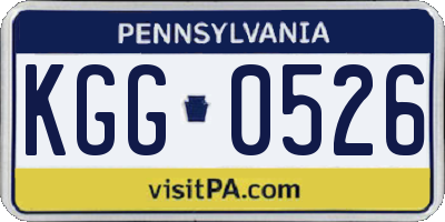 PA license plate KGG0526
