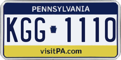 PA license plate KGG1110