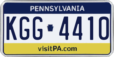 PA license plate KGG4410