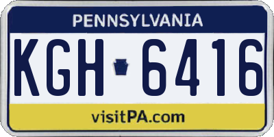 PA license plate KGH6416