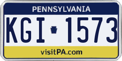 PA license plate KGI1573