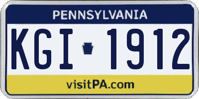 PA license plate KGI1912