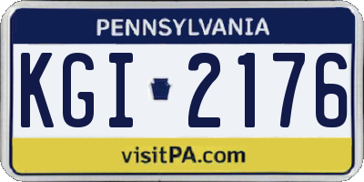 PA license plate KGI2176
