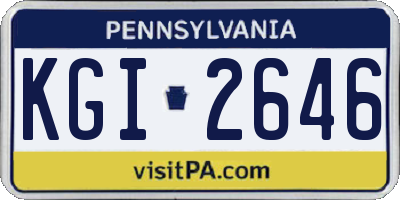 PA license plate KGI2646