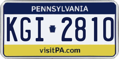 PA license plate KGI2810