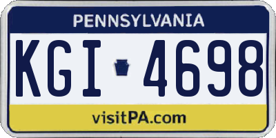 PA license plate KGI4698