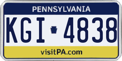 PA license plate KGI4838