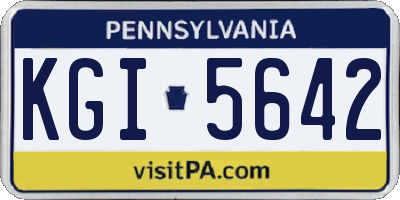 PA license plate KGI5642
