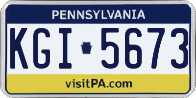 PA license plate KGI5673