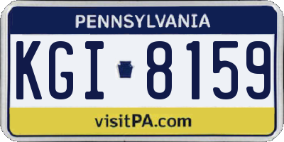 PA license plate KGI8159