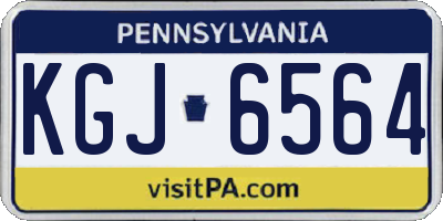 PA license plate KGJ6564